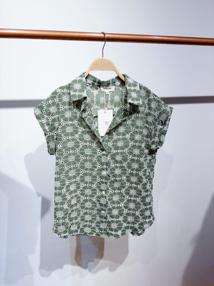 Chemise brodée Kaki